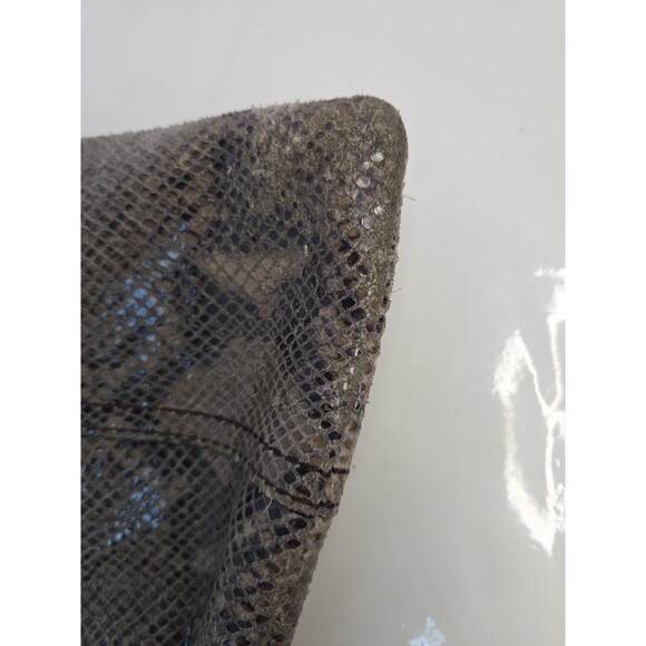 Fossil Snakeskin Embossed Leather Crossbody Adjustable Purse Brown Trim 7 X 8 - Picture 7 of 13